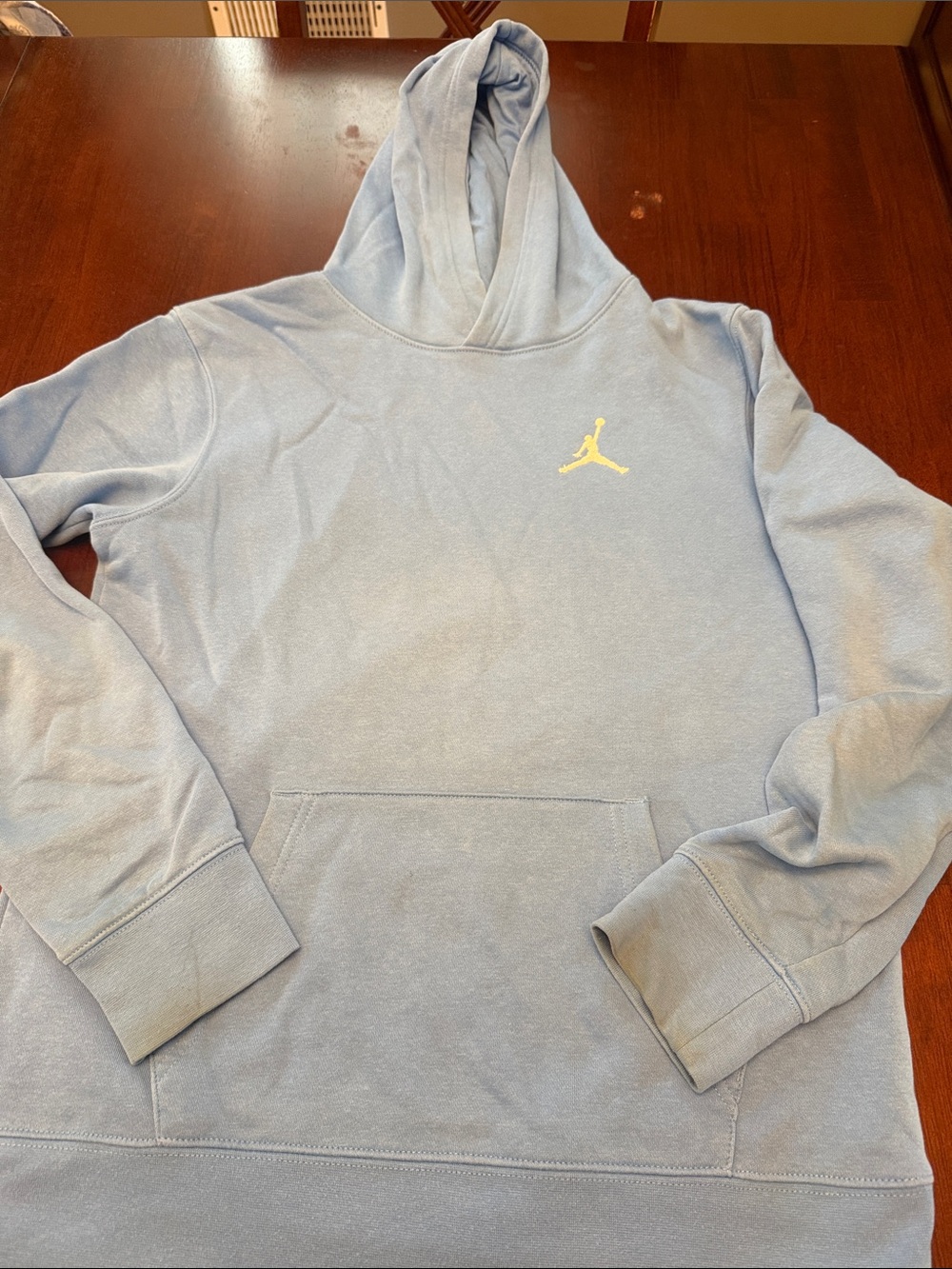 Jordan Light Blue Crewneck Hoodie with Small Jumpman